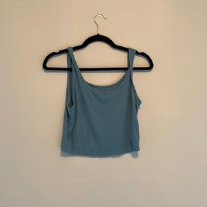 blue cropped tank